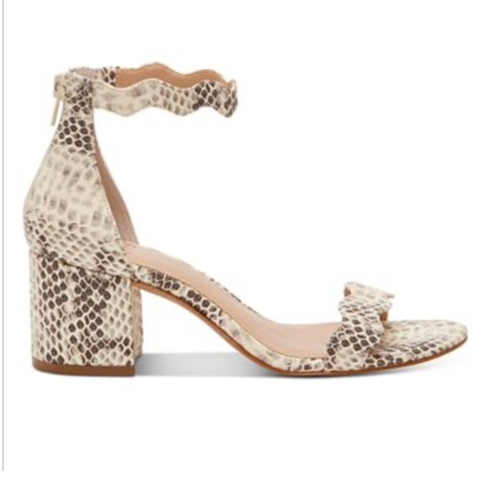 INC Hadwin Snake Scalloped Block Heel Zipper Sandals Size 8 NIB - Picture 3 of 12